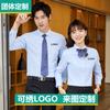 Camisas masculinas e femininas Primavera Terno de camisa profissional vendas de loja 4S imobiliária Ferramental formal camisa longa bordado LOGO