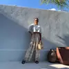 2025 Aliexpress Nova Moda Feminina Transfronteiriça Estilo Étnico Boêmio Férias Casual Calças de Perna Larga