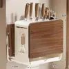 Estante de Almacenamiento para Cuchillos Cocina Multifuncional Encimera Cuchillos Palillos Cuchara Estante Integrado para Almacenamiento Hogar Organizador para Colocar Tabla de Cortar