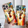 Aplicable a iPhone 17 Pro Max Chica del Paraguas Pintura Metálica Funda Protectora para Teléfono 17 Cobertura Total Agujeros Precisos 16 Vidrio