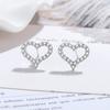 Aretes de diamantes de simulación de transmisión en vivo para mujer, amor ins, aguja de plata esterlina S925, micro incrustación de seis garras, aretes de diamantes de alto carbono