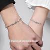 Pulseira de Casal Espinhos e Rosas Prata Esterlina S925 Par de Pulseiras Lembranças Aniversário Dia dos Namorados Presentes para Namorada