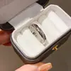 Anel Aberto Zircônia Redonda Textura Torcida Plissada, Anel Único Estilo Minimalista para Dedo Indicador, Joia de Luxo Leve High-End para Mulheres