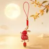 Tendencia Nacional Canción del Conejo Colgante de Brocado Producto Terminado DIY Colgante Creativo Cultural Hanfu Llavero Correa para Teléfono Decoración de Bolsa Venta al por Mayor
