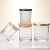 Vaso de Vidrio Esmerilado de Color para Velas, Portavelas Simple con Tapa, Vaso de Vidrio de Boca Ancha para Velas, Botella de Vidrio Vacía