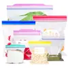 Sacos para conservação de frutas e vegetais, sacos para refrigeração de alimentos frescos, sacos com zíper para alimentos de PE, sacos personalizados para conservação de alimentos com costelas duplas