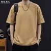 Camiseta Jacquard de Manga Curta Masculina 2026 Verão Nova Solta Tamanho Grande Respirável Textura Toque Macio Roupa Camiseta