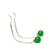 Nuevos Aretes de Borla de Transferencia para Mujer a la Moda Aretes de Jade a la Moda Aretes de Ágata Roja Calcedonia Cristal Sin Perforación Clips para Oreja