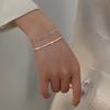 Pulsera de anillo de pigmento plateado brillante pulsera de moda simple diseño de nicho ins pulsera de alta gama de lujo ligero para mujer