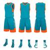 Oferta Especial Roupas de Basquete Infantil Roupas de Treino Masculino Compra em Grupo Camisa de Basquete Azul Adulto Bolso Duplo Conjunto de Camisa de Basquete Impressão