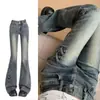 Jeans Micro-Flare Versátil e Moderno para Mulheres 2026 Primavera/Outono Novo Estilo Americano Cintura Alta Design Emagrecedor Jeans Flare Boca de Sino