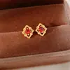 Brincos de Prata Vintage com Tachos em Forma de Losango Incrustados com Zircônia, Brincos Exquisitos e Elegantes com um Toque de Luxo Leve e Sensação de Alto Padrão, Atacado
