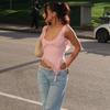 Moda Ropa Europea y Americana para Mujer 2023 Verano Comercio Exterior Hot Girl Cuello U Volantes Irregular Casual Sin Mangas Tank Top