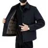 Chaqueta de plumón de invierno para hombre de comercio exterior transfronterizo, elegante cuello de solapa, chaqueta de lana a cuadros de alta gama para hombres jóvenes