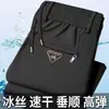 Pantalones deportivos ligeros de verano para hombre, de mediana edad, pierna recta, cintura elástica, para uso casual diario, pantalones largos de pierna recta, estilo de verano para hombre