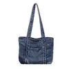 Estilo Urbano Estilo Harajuku Bolso de Mezclilla para Mujer Gran Capacidad Ligero Estilo Perezoso Bolso Tote Bolso para Estudiante Universitario