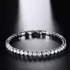4.0 Pulseira Tennis Zircônia Cravejada com Diamantes, Direto do Fabricante, Corrente Tennis Colorida e Simples, Pulseira Tennis Estilo Transfronteiriço com Cravação de Diamantes