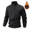 Jaqueta Soft Shell Masculina Nova Outono e Inverno Jaqueta Masculina Gola Alta de Lã Roupas Casuais Masculinas Outono e Inverno