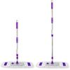 Haste Telescópica de Aço Inoxidável Mop Plano Empurrador de Poeira 60cm Pano de Fio de Algodão Mop para Limpeza de Piso e Azulejo