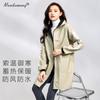 Mono grueso con forro polar de manga larga, cálido y antiincrustante, ropa exterior para adultos, ropa de trabajo LGown de otoño e invierno, abrigo cortavientos para exteriores para mujer