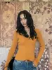 INSS Treze Linhas Gola V Manga Longa Feminina Camada Base Outono e Inverno Roupa Íntima Malha Ajustada na Cintura 5615