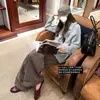 Pantalones Cargo Plisados Estilo Seúl Sin Costura Lateral Naughty Boy para Mujer Otoño Casual de Pierna Recta