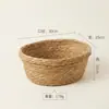 Cesta de Paja Hecha a Mano Cesta de Almacenamiento Organizador de Escritorio de Cocina Cesta de Almacenamiento para Snacks y Artículos Varios del Hogar Cesta para Frutas
