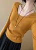 Camisa Básica Versátil Estilo Coreano 2026 Outono Nova Versão Coreana Manga Longa Slim Fit Valoriza o Corpo Top Versátil Camisa Básica para Mulheres