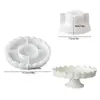 Estilo Ins Bandeja de Renda Coração Ondulado Molde de Silicone DIY Aromaterapia Gesso Prato de Pé Alto Molde de Bandeja de Armazenamento