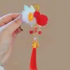 Nuevo Pasador de Oreja de Trigo Estilo Chino para Mujer, Pasador Festivo Rojo con Borla y Monedas de Cobre para Celebraciones de Año Nuevo