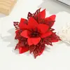 Accesorios para Cabeza de Flor de Navidad con Polvo de Oro Transfronterizos, Corona Decorativa DIY, Adornos de Árbol de Navidad de Plástico, 15 Colores Disponibles