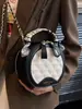 2025 Bolso Redondo Pequeño Portátil Rómbico Elegante de Lujo Ligero de Alta Gama, Bolso Cruzado de Cadena Versátil Casual a la Moda para Mujer