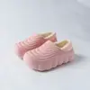 Pantuflas de Algodón sin Espalda para Hombre Otoño e Invierno Uso Exterior EVA Impermeables Antideslizantes Hogar Interior Suela Gruesa Zapatos de Algodón Cálidos para Mujer