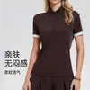 Camiseta Esportiva de Tênis Transfronteiriça Feminina Polo de Golfe Top com Proteção Solar Corrida Secagem Rápida Badminton Manga Curta Roupa de Yoga