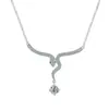 Collar de Serpiente Espíritu Totalmente Diamantado Femenino Año Zodiacal de la Serpiente Cadena para Clavícula de Zirconia Estilo Sexy Este Año Colgante de Borla de Serpiente Pequeña