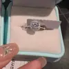 Anillo Popular de Cubo de Azúcar de Pang Donglai para Mujer, Anillo de Diamante de 1 Quilate, Anillo Abierto de Moissanita de Imitación, Lujo Ligero y Sensación de Alta Gama