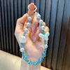 Cadena para teléfono móvil con cuentas de mariposa acrílica funda para teléfono móvil llavero colgante amigas llavero de cristal pequeños regalos al por mayor