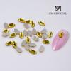 Nova Arte Do Prego Amarelo Dourado Em Forma De Broca Net Vermelho Fundo Plano Em Forma De Broca Fundo De Ouro Broca Nail Art Broca Ornamentos Strass