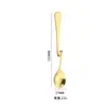 Acero inoxidable asa curva forma de S cuchara de café retorcida para colgar en taza cuchara para remover postre hogar dorado creativo oblicua recta para colgar