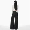 Jeans de Pierna Ancha Antidesvanecimiento de Cintura Alta para Mujer, Nuevo Estilo Primavera 2026, Diseño Único con Remaches, Pantalones Sueltos de Largo hasta el Suelo
