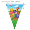 Festa de Aniversário Decoração de Primeiro Aniversário Infantil Adereços Bandeiras Cartoon de Aniversário Bandeiras Triangulares Montagem de Cenário Decorações de Jardim de Infância