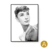 Pintura Decorativa Moderna Nórdica Audrey Hepburn Modelo para Sala de Exposição Hall de Exposição Pintura de Parede Preto e Branco Pintura para Varanda Beleza Sala de Estar Personagens