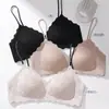 Sujetador Seamless Fino con Tirantes Finos y Pedrería Brillante para Mujer, Push-Up para Pechos Pequeños, Espalda Hermosa, Soporte Lateral del Pecho, Anticaída, Copa Fija, Estilo Delgado