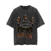 Hermoso perro lobo Doberman spaniel, moda europea y americana, camiseta holgada de gran tamaño para hombres y mujeres, lavada, desgastada y con rociado directo.