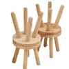 Sala de estar de hogar escandinavo Taburete pequeño de madera maciza Entrada Cambiador de zapatos Dormitorio Banco para sofá Taburete bajo Mesa de centro para pies Taburete cuadrado