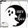 Amazon Mais Vendido Halloween Caveira Fantasma Teia de Aranha Placa de Porta de Madeira Pingente de Decoração de Casa de Madeira Impressão