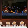 Pegatinas personalizadas de castillo de brujas para comercio electrónico transfronterizo, pegatinas electrostáticas para vidrio, pegatinas decorativas de Halloween para la línea de la cintura, decoraciones para ventanas