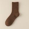 Meias de lã atacado outono e inverno masculino quente lã forrada frio terry meias grossas cor sólida alta inverno longo