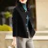 Chaqueta Corta de Lana de Doble Cara con Solapa, Estilo Lujo Sencillo, Nueva Colección Primavera y Otoño para Mujer, Temperamento, Moda, Holgada, Versátil, Top