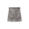 Pantalones de Niña Amybaby Invierno 2025 Nueva Moda Infantil Terciopelo Lentejuelas Brillo Cubre Cadera Falda de Línea A